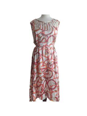 Anna Scholz Plus Size Silk Dress US 22 UK 22 Printed Charmeuse Satin Midi